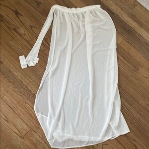 White Sheer Pool Cover Up Skirt